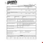 Employment Application Template - School | Job Application Form with Address example document template