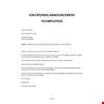 Job Announcement Template example document template 