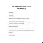 Job Announcement Template example document template