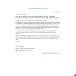 Letter Of Recommendation For Employment From Manager example document template