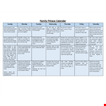 Create a Healthy Lifestyle for Your Family with our Family Fitness Calendar Template example document template 