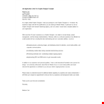Job Application Letter For Graphic Designer example example document template