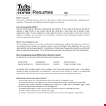 Engineering Chronological Resume | University - Tufts | Dates example document template