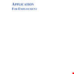 Free Download Employment Application Template - Streamline Your Hiring Process example document template