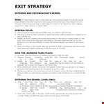 Sample Exit Strategy Template for Kennel example document template