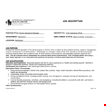 Dentist Operation Manager Job Description - Dental Program and Appropriate example document template 