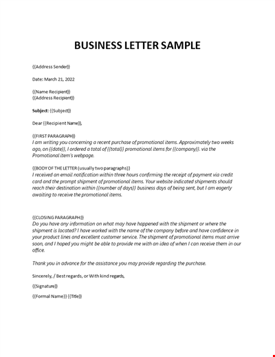 Business Letter Free Template