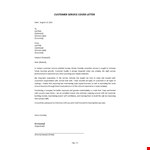 Customer Service Cover Letter example document template