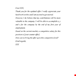Salary Negotiation Letter for a Competitive Job Offer example document template