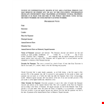 Promissory Note Real Estate Template example document template