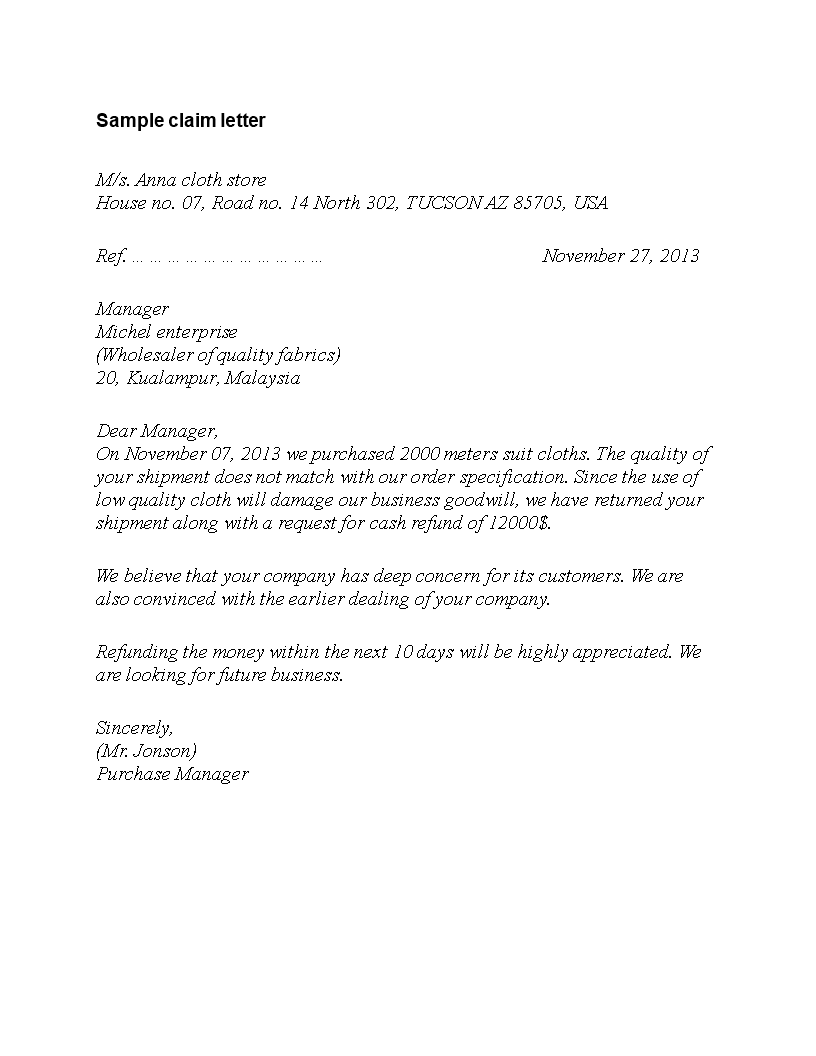 Letter To Insurance Company For Claim Settlement letter-to-insurance-company-for-claim-settlement