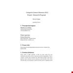 Computer Science Research Proposal Sample example document template