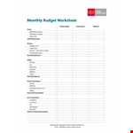 Track Your Monthly Household Expenses and Keep Your Budget in Balance example document template