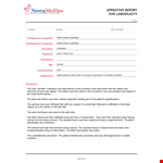 Example Of Operative Report - Labiaplasty Procedure for Patient example document template