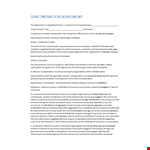 Subcontractor Agreement | Liability & Insurance | Contractor & Subcontractor example document template