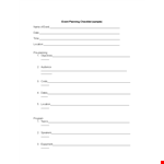 Event Checklist Form Example example document template