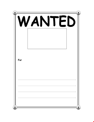 Printable Wanted Poster Template