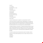 Standard Week Resignation Letter example document template
