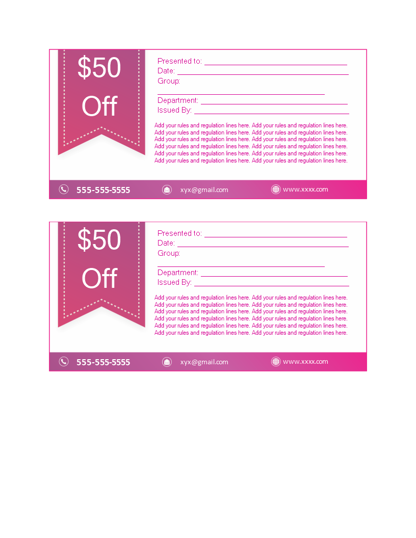 coupon template word template