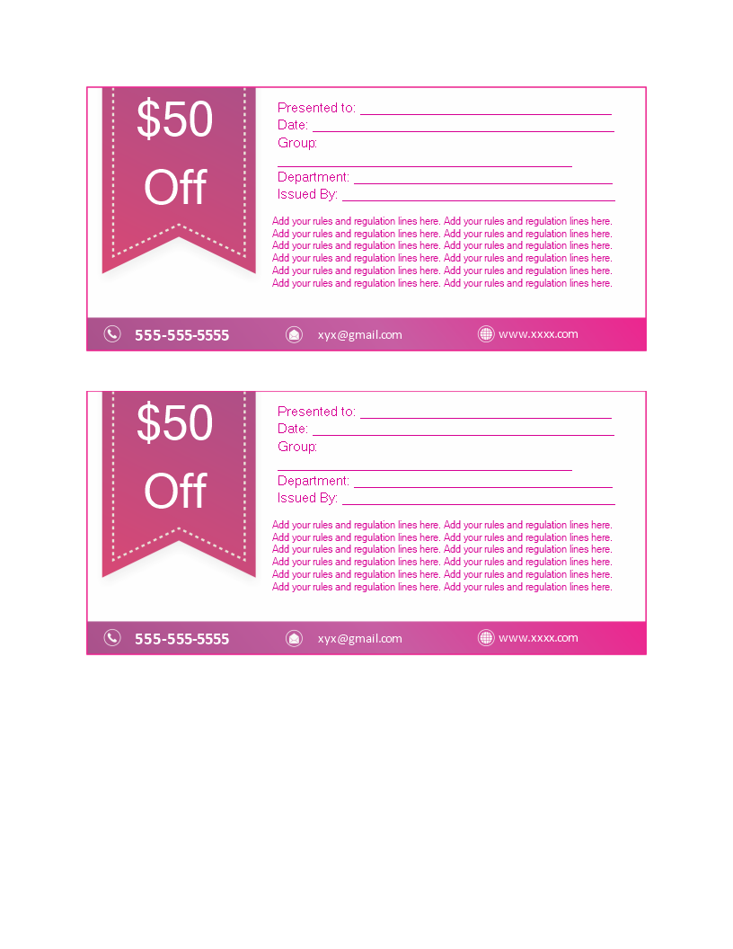 coupon template word