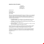 Marketing Internship Application Letter example document template