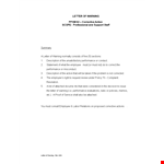 Late Attendance Warning Letter Template example document template