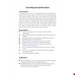 Job Description Accounting Clerk example document template