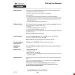 Standard Profit And Loss Statement Form example document template