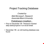 Project Tracking Database Template example document template 