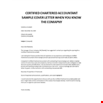 Certified Chartered Accountant cover letter  example document template