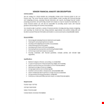 Senior Financial Analyst job description example document template
