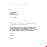Jury Duty Excuse Letter Template - Free Sample for Illinois Summons example document template