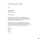 Jury Duty Excuse Letter Template - Free Sample for Illinois Summons example document template 