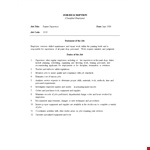 Painting Supervisor Job Description - Responsibilities, Employee Duties, and Effort example document template