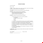 Affidavit of Service Template example document template 