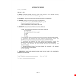 Affidavit of Service Template example document template