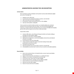 Administrative Assistant Pay Job Description example document template