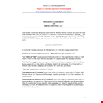 Llc Operating Agreement Template - Essential Guidelines for Member Section and Members example document template