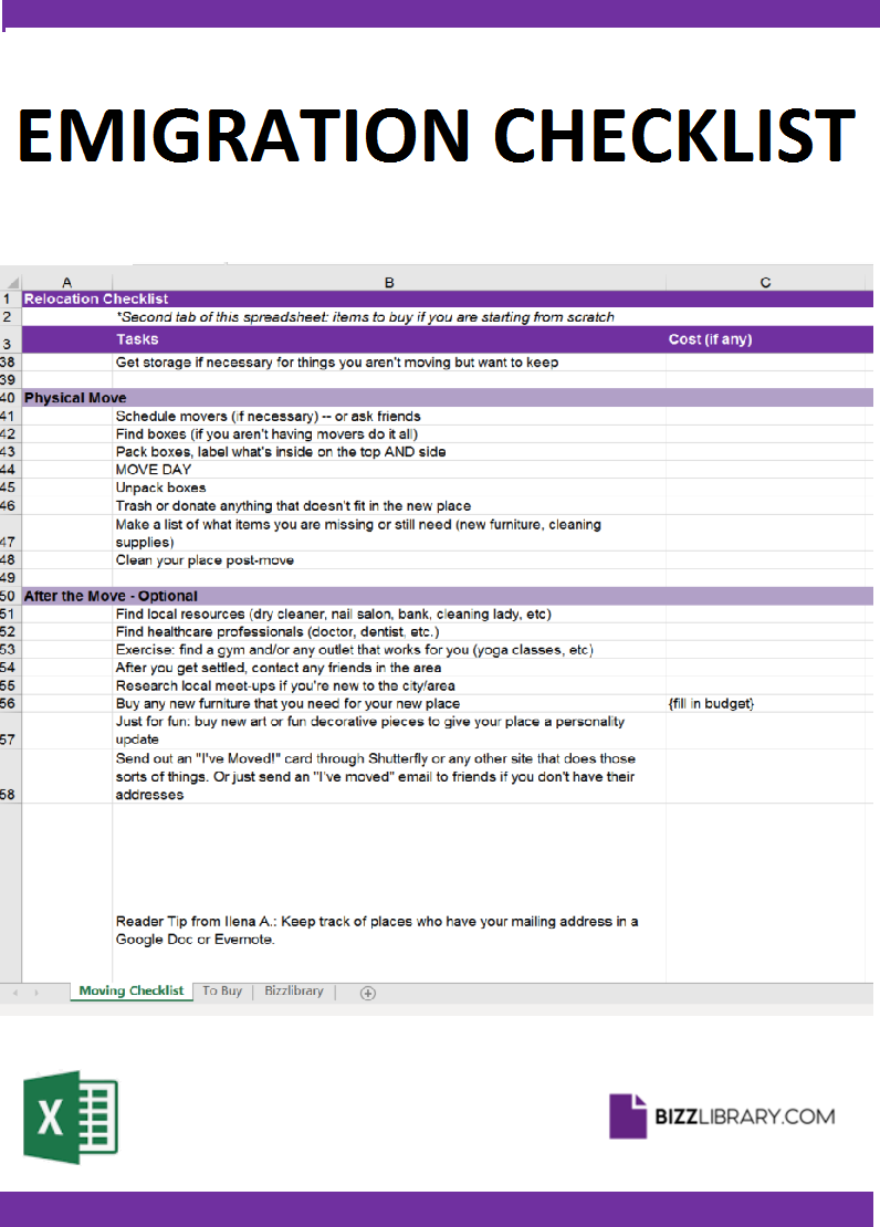 Emigration Relocation Checklist