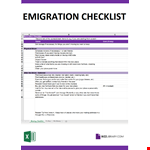 Emigration Relocation Checklist example document template