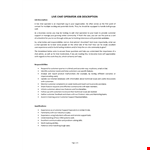 Live Chat Agent Job Description example document template