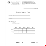 Time Off Request Form Template for Connecticut Distributors | Employee Lordship example document template