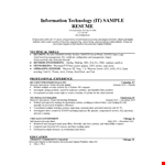 It Work Resume Example example document template