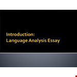 Sample Language Analysis Essay example document template
