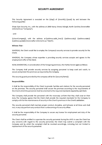 Security Agreement Template