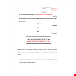 Respondent's Witness Statement Form for Court Proceedings example document template