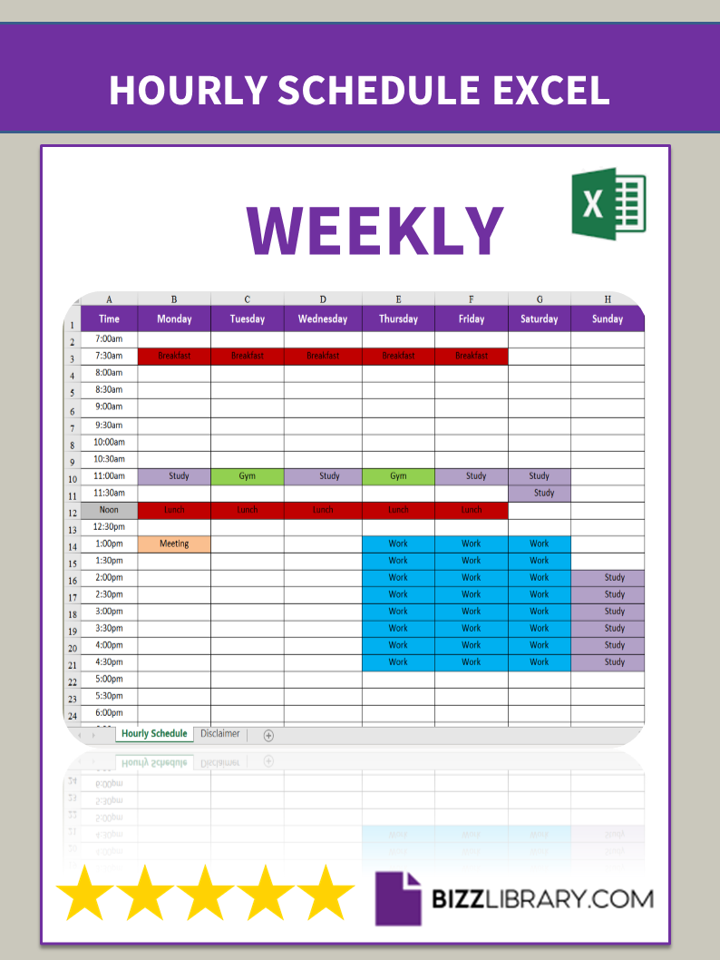 free hourly schedule