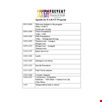 Party Program Agenda example document template