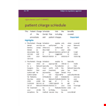 Patient Charge Schedule example document template