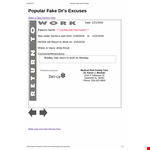 Fake Doctors Excuse Note example document template